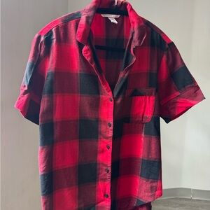 Victoria's Secret Red Flannel Sleep Top (XS)